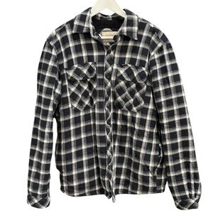 Boston Traders Plaid Sherpa Lined Mens Flannel Shirt Jacket Size Medium